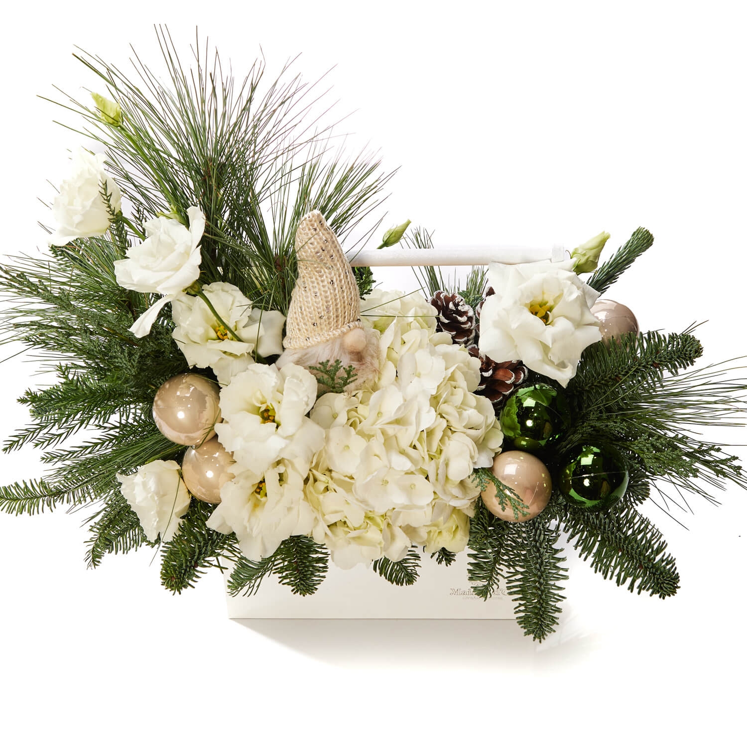 Aranjament de Craciun Snow - Hortensie|Lisianthus