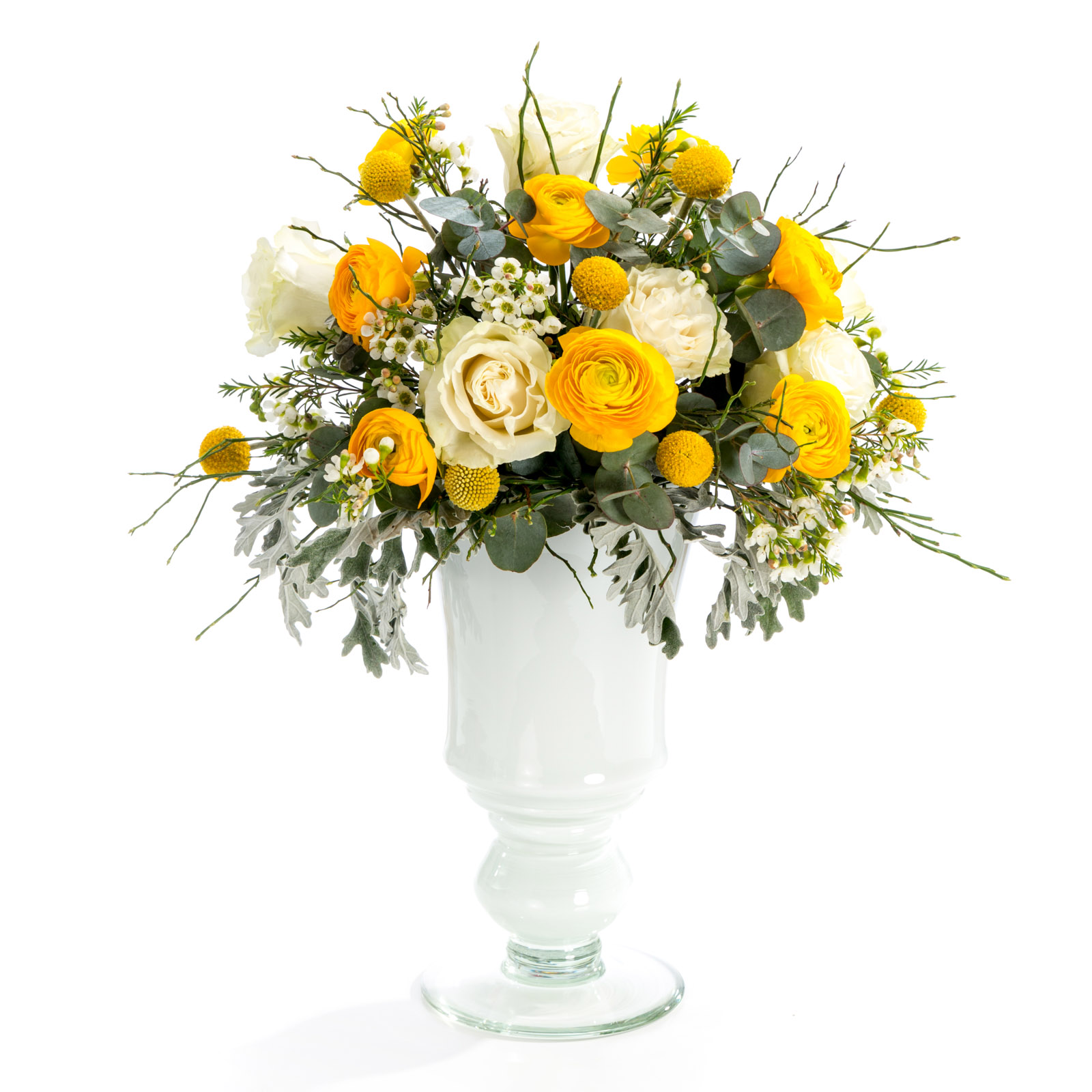 Aranjament floral de nunta din trandafiri, ranunculus - Ranunculus|Trandafiri