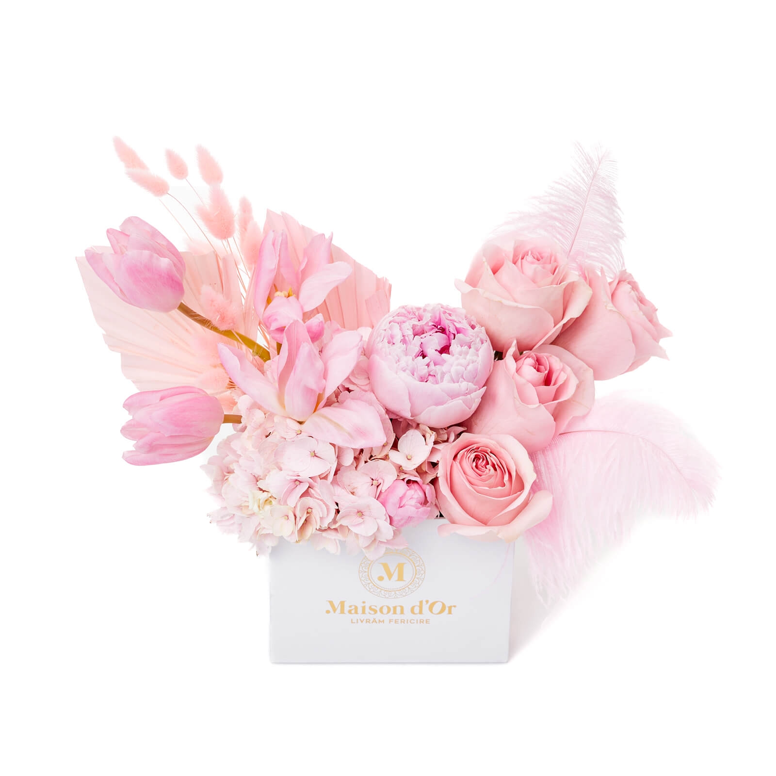 Aranjament floral sweet passion - Bujori|Lalea|Trandafiri