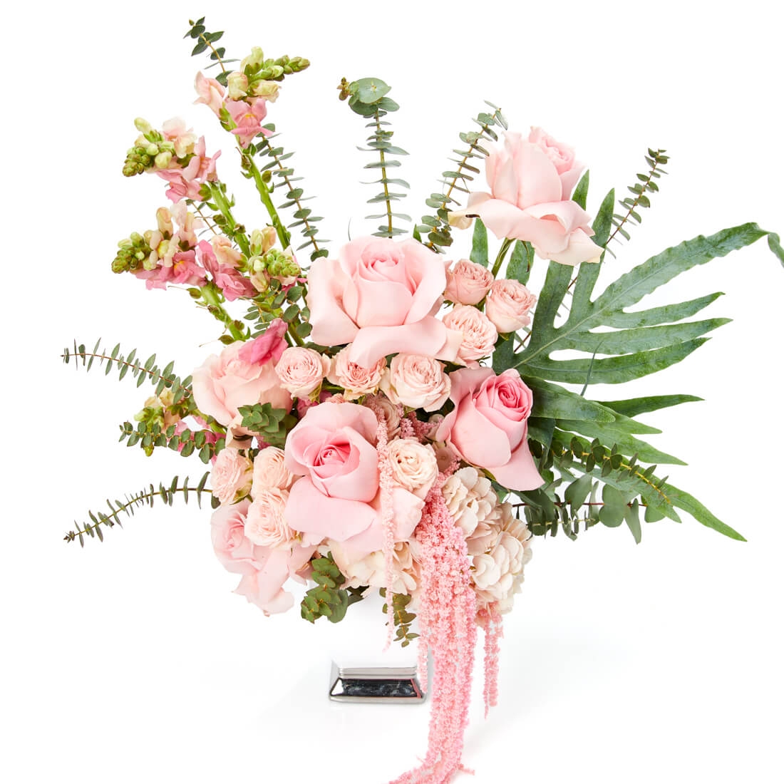 Aranjament funerar cu minirosa si hortensie - Antirrhinum |Hortensie|Minirosa