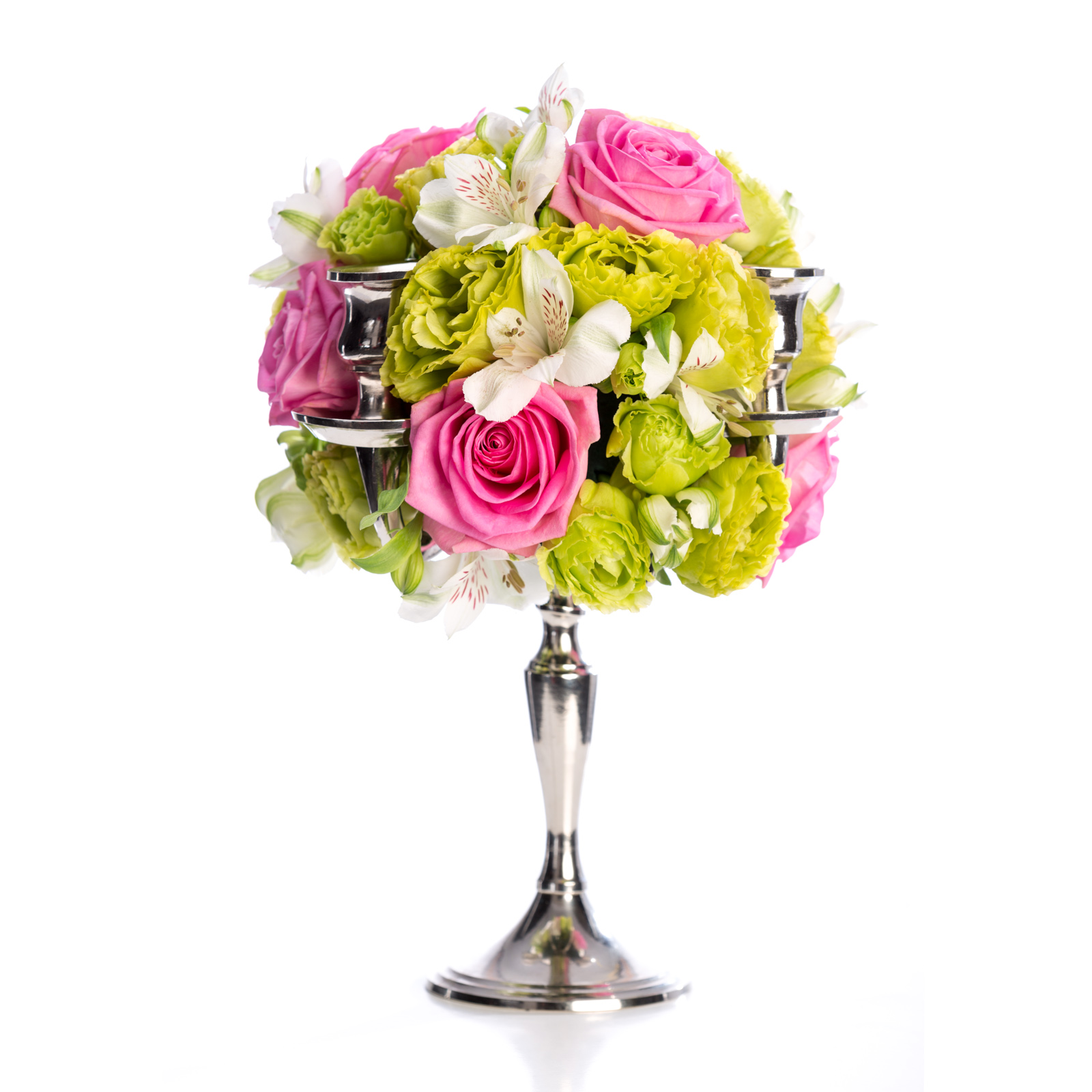 Aranjament floral de nunta din lisianthus, trandafiri - Alstroemeria|Lisianthus|Trandafiri