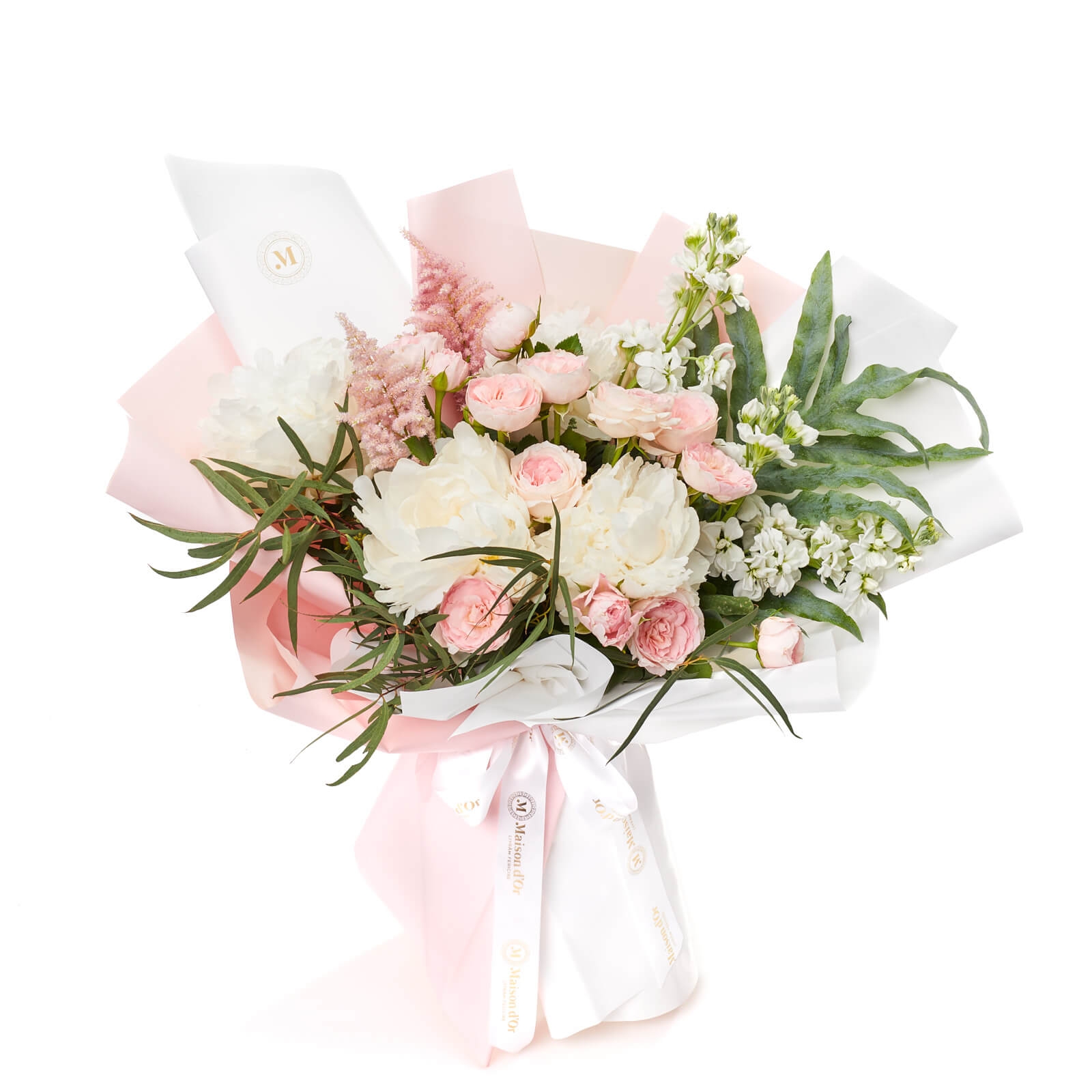 Buchet Cu bujori si minirosa - Astilbe|Bujori|Matthiola|Minirosa