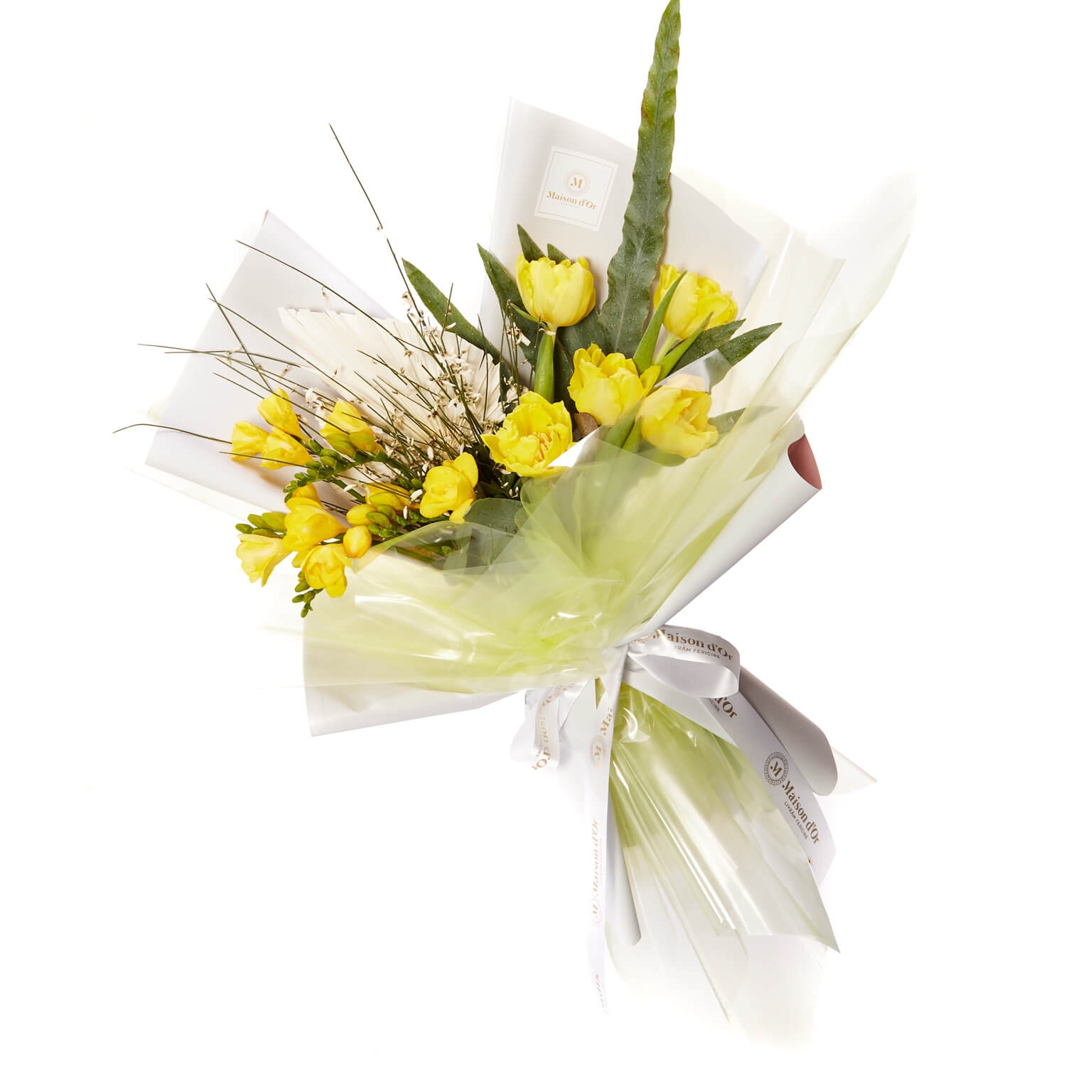 Buchet Cu Lalele Si Frezii galbene Martisor - Frezie|Lalea
