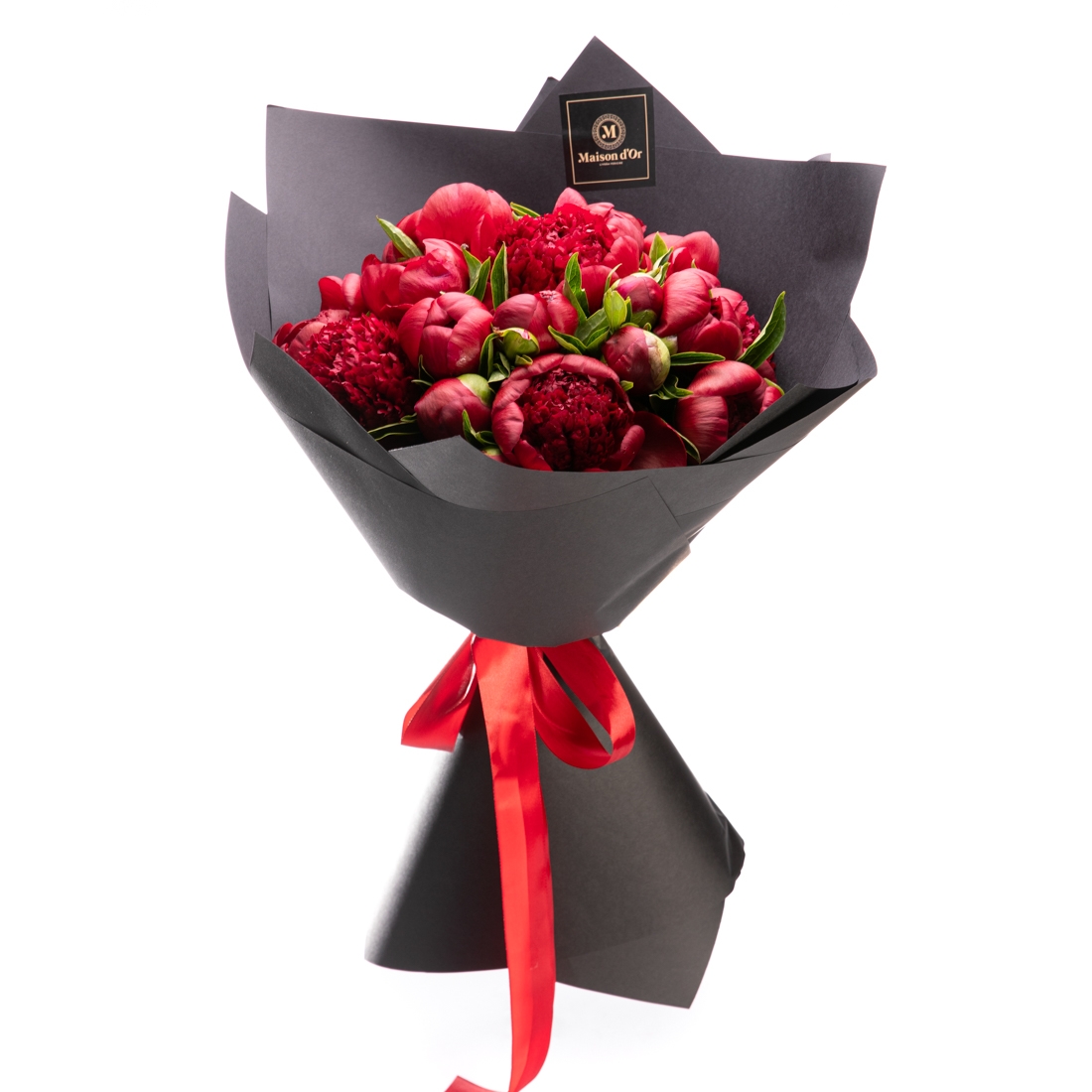 Buchet de flori cu bujori Burgundy - Bujori