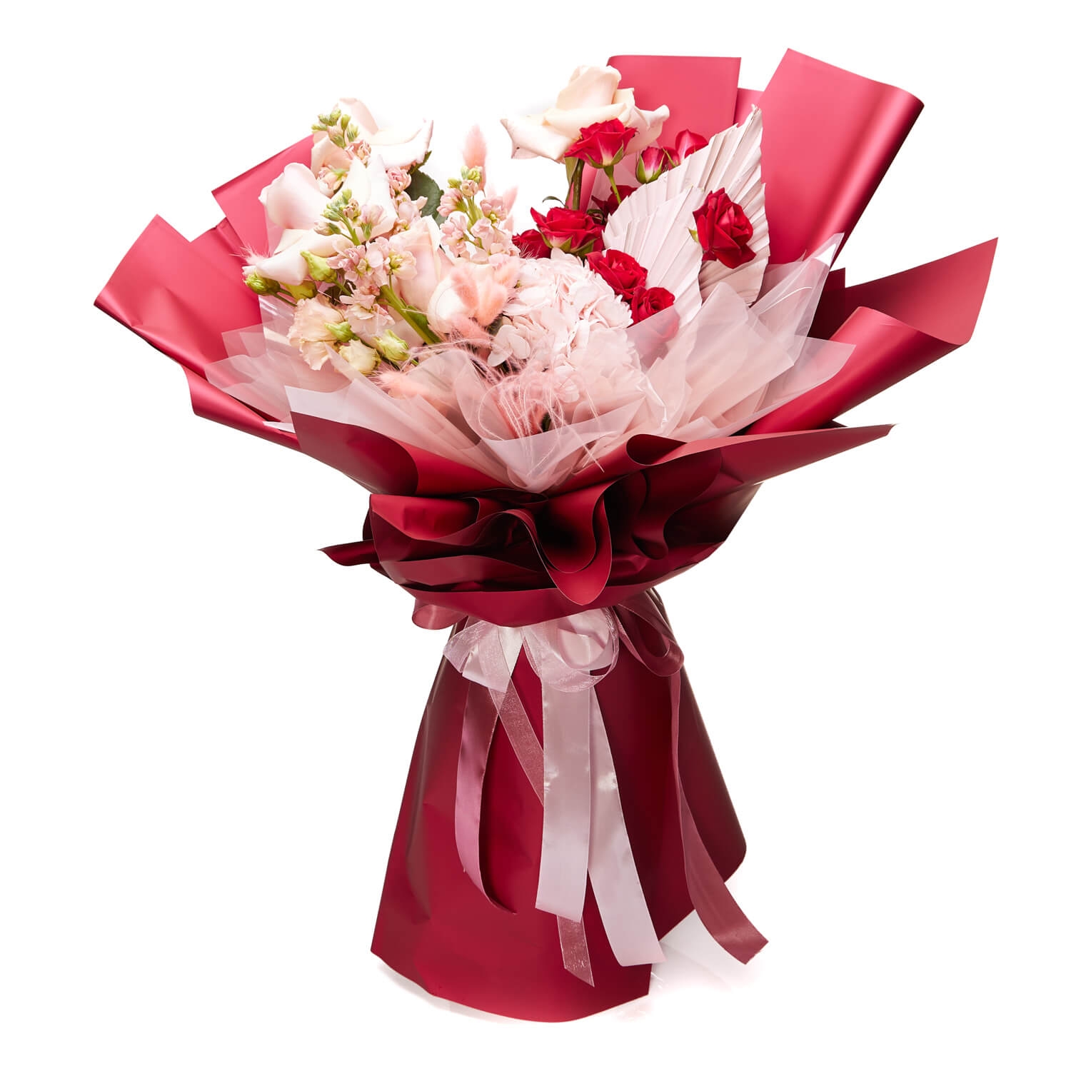 Buchet de flori Magic Candy - Hortensie|Matthiola|Minirosa|Trandafiri