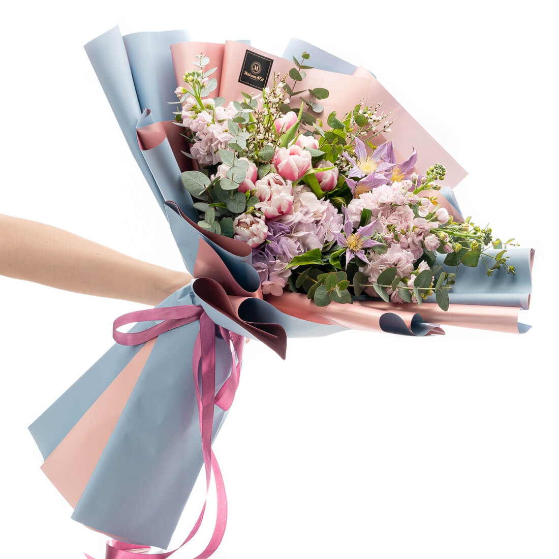 Buchet de flori Morning Due - Hortensie|Lalea|Matthiola