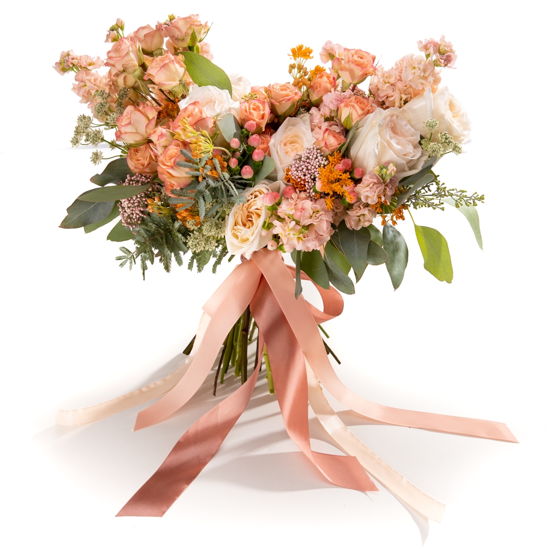 Buchet de mireasa Charming - Matthiola|Minirosa|Trandafiri