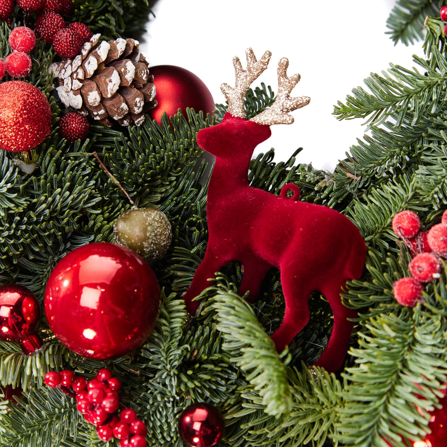 Coronita De Craciun Din Brad Natural, Rudolph
