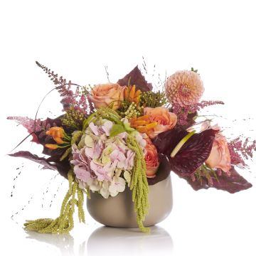 Aranjament floral cu hortensie si anthurium