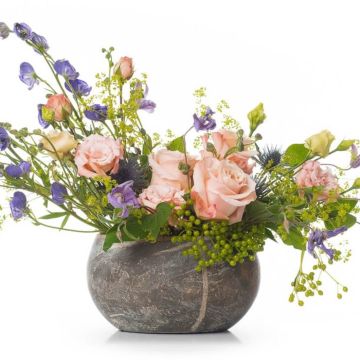 Floral arrangement with mini rose and clematis
