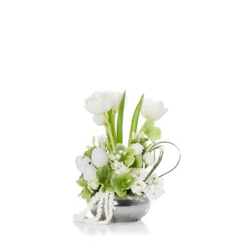 Floral arrangement with anthurium and allium