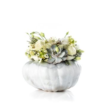 White halloween floral arrangement