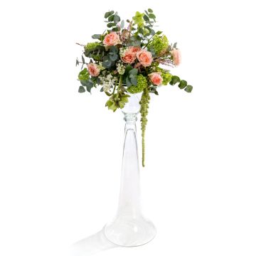 Floral wedding arrangement made of viburnum, mini rose