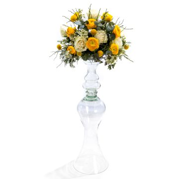 Ranunculus wedding floral arrangement, roses