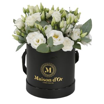 Cutie cu 7 lisianthus alb
