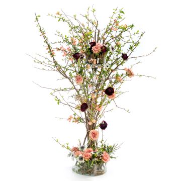 Wedding floral arrangement from anemones, roses