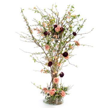 Aranjament floral de nunta din anemone, trandafiri