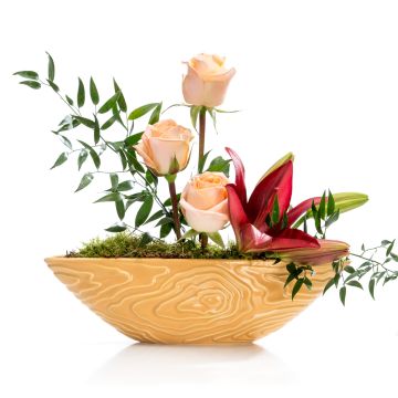 Business floral arrangement with roses and lily