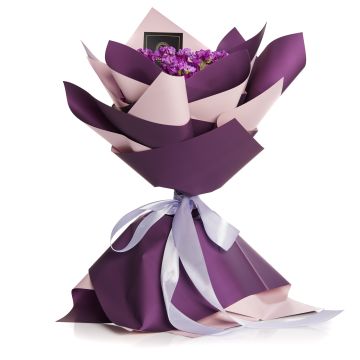 Bouquet of flowers 9 matthiola purple