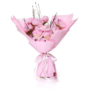 Buchet cu bujori roz 