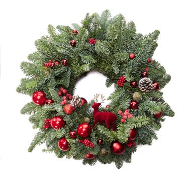 Natural Christmas Tree Wreath, Rudoplh