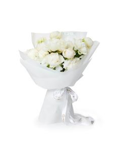 Bouquet with 15 white peonies
