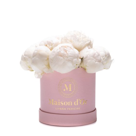 Flower box with white peonies Jessica