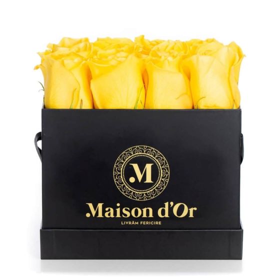 Box of 25 yellow roses