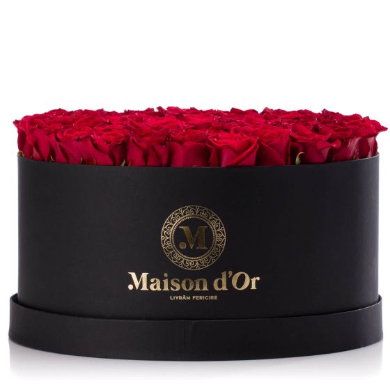 Black box with 101 red roses
