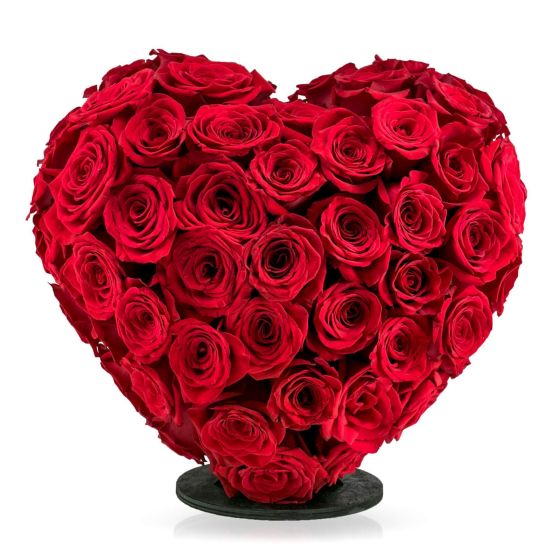 3D heart 101 red roses
