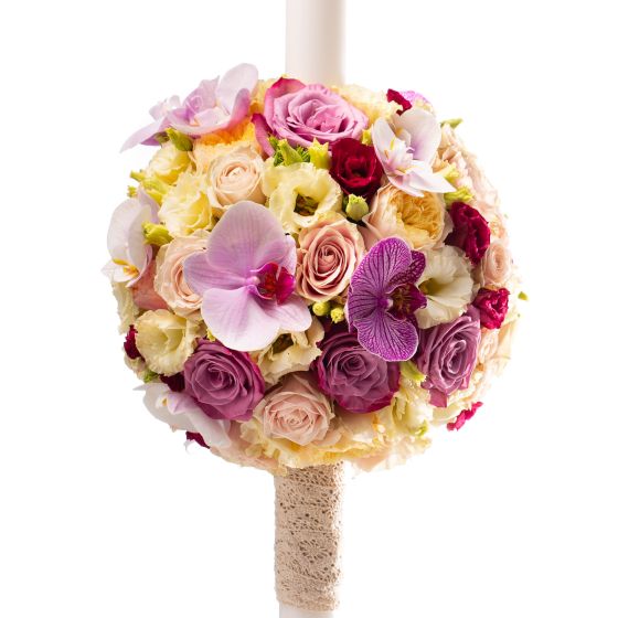 Long Wedding Candle orchid roses