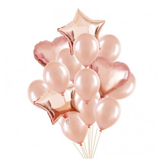 Set of rose helium balloons