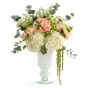Aranjament floral de nunta din hortensie, minirosa, liliac