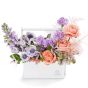 Box With Hydrangea, Roses And Hyacinths