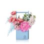 Box with red roses and alstroemeria