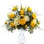 Ranunculus wedding floral arrangement, roses