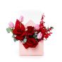 Box With Germs, Red Roses And Genista