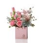 Box with cymbidium, tulips and alstroemeria 1-8 March