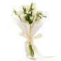 Bouquet with tulips and white freesias