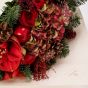 Bouquet of flowers with hydrangea, amaryllis and red roses