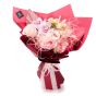 Box of tulips, alstroemeria, mini rose, scented candle, Bottega Nero Liquore al Cioccolato and heart-shaped balloons