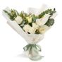 Flowers bouquet with roses and white anthurium