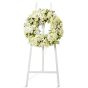 Coroana funerara cu trandafiri albi				