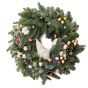 Christmas wreath with gnom and globes