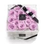 Acrylic box 15 purple roses