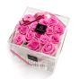 Cutie acrilica 15 trandafiri roz