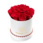 White box 9 martisor red roses