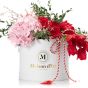Cutie cu minirosa, trandafiri rosii si hortensie - 1-8 Martie
