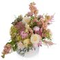 Box with astilbe, peonies and minirosa