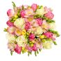 Box with roses and freesias